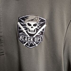 Call Of Duty Black Ops Gray Medium Polo Gaming Memorabilia Streaming Video Game